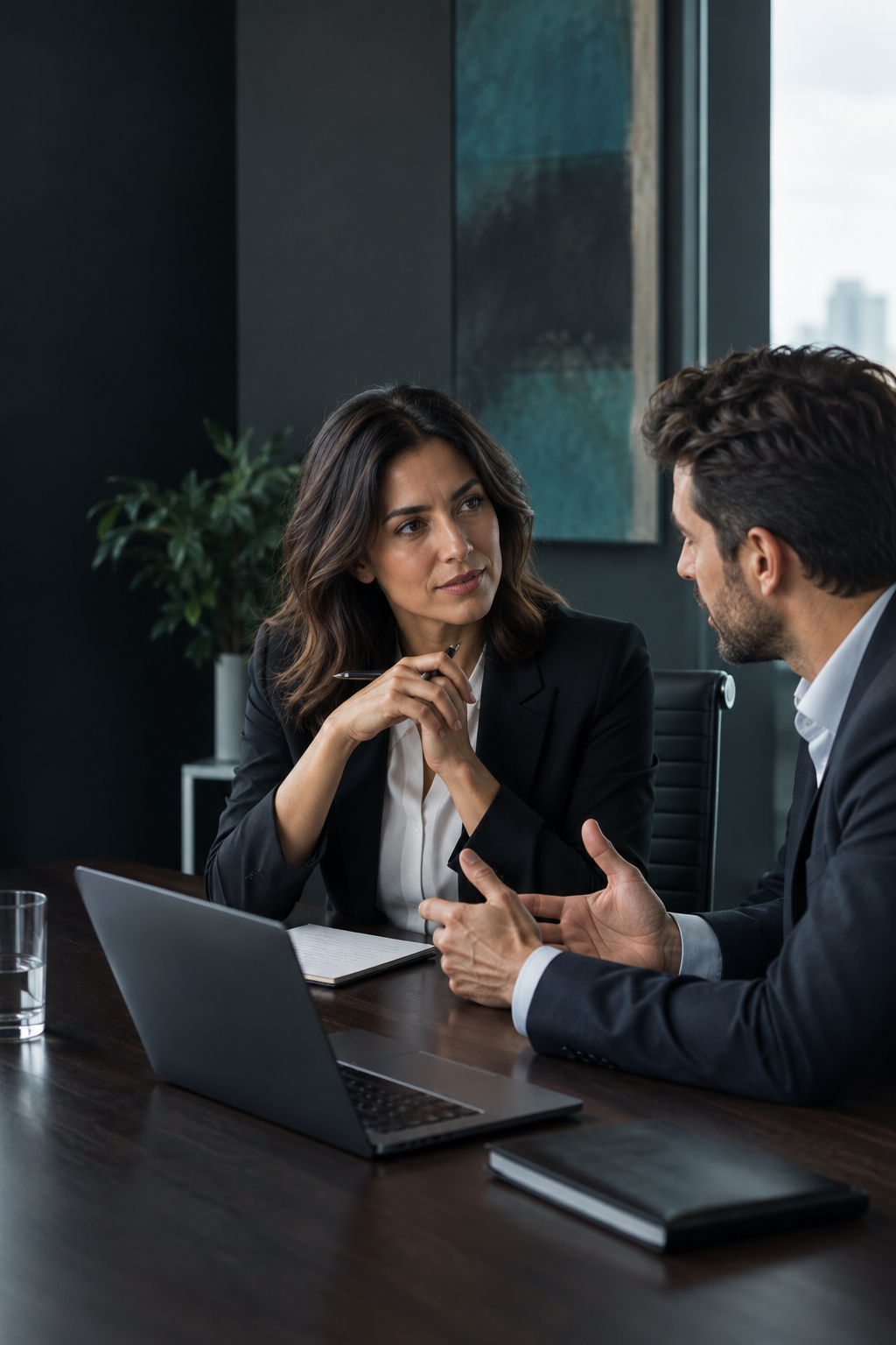 Deux professionnels échangent lors d’un entretien de transformation